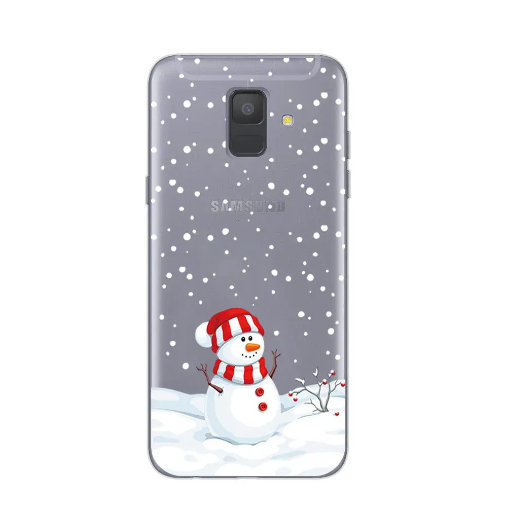 Santa Claus Reindeer Christmas Soft Case Cover For Samsung A6 J4 J6 2018 J3 J5 J7 A5 2017 A6 Plus J2 Prime Ultra Thin Slim Coque (9)