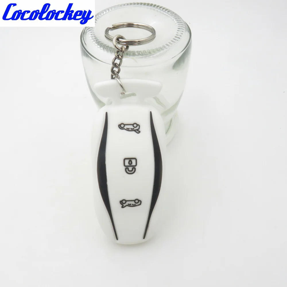 Cocolockey силиконовый для ключа автомобиля чехол держатель для Tesla модель S 75D 90D P100D удаленный БЕСКЛЮЧЕВОЙ держатель брелок аксессуары для ключей - Название цвета: White