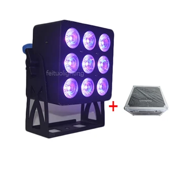 

4pcs + Flightcase New Arrival 9x12w Flat Led Par RGBWYA 6IN1 DMX Led Parcan Lumiere Disco Party Lyre Wash Lamp DJ Led Par Light
