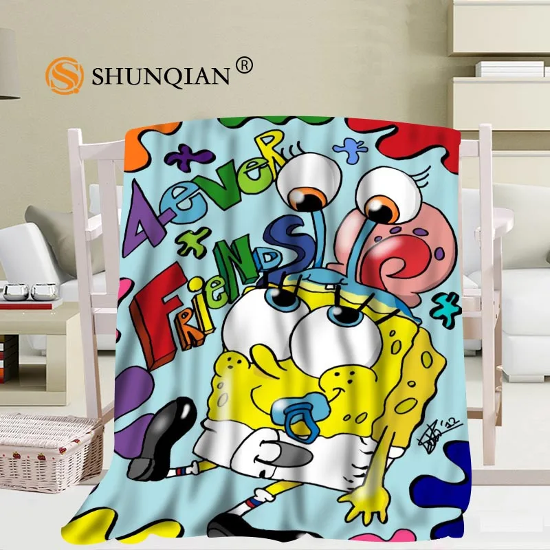 

Custom big size Spongebob Blankets for beds Falafel warm winter sleeping sofa blanket 56x80inch 50X60inch 40X50inch