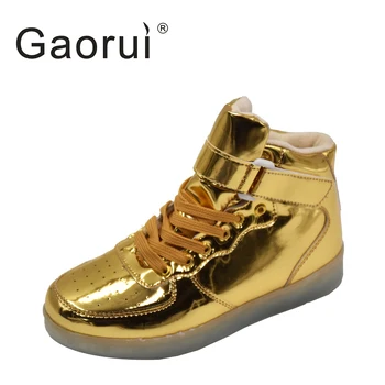 

Gaorui New Fashion Couples Led Luminous Shoes USB Charging Coloful Casual High Boot Women Shoes