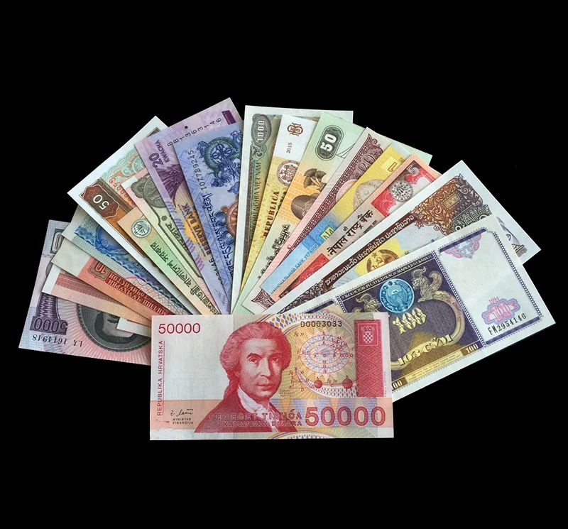 Lot 100 Pcs Different Banknotes World Paper Money Collections Real Original UNC