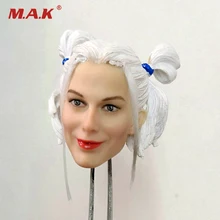 1/6 scale female girl head sculpt 1/6 Scale White Hair Harley Quinn Head Carving Model Fit for 12 inches figure body 1 6 scale kt005 female head sculpt long hair model toys for 12 inches women bodies figures