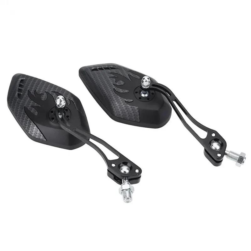 

360 Rotation Aluminium Alloy Rear Mirror Fit Mountain Bike Carbon Pattern Bicycle Handlebar Rearview Mirror Cycling Accessories