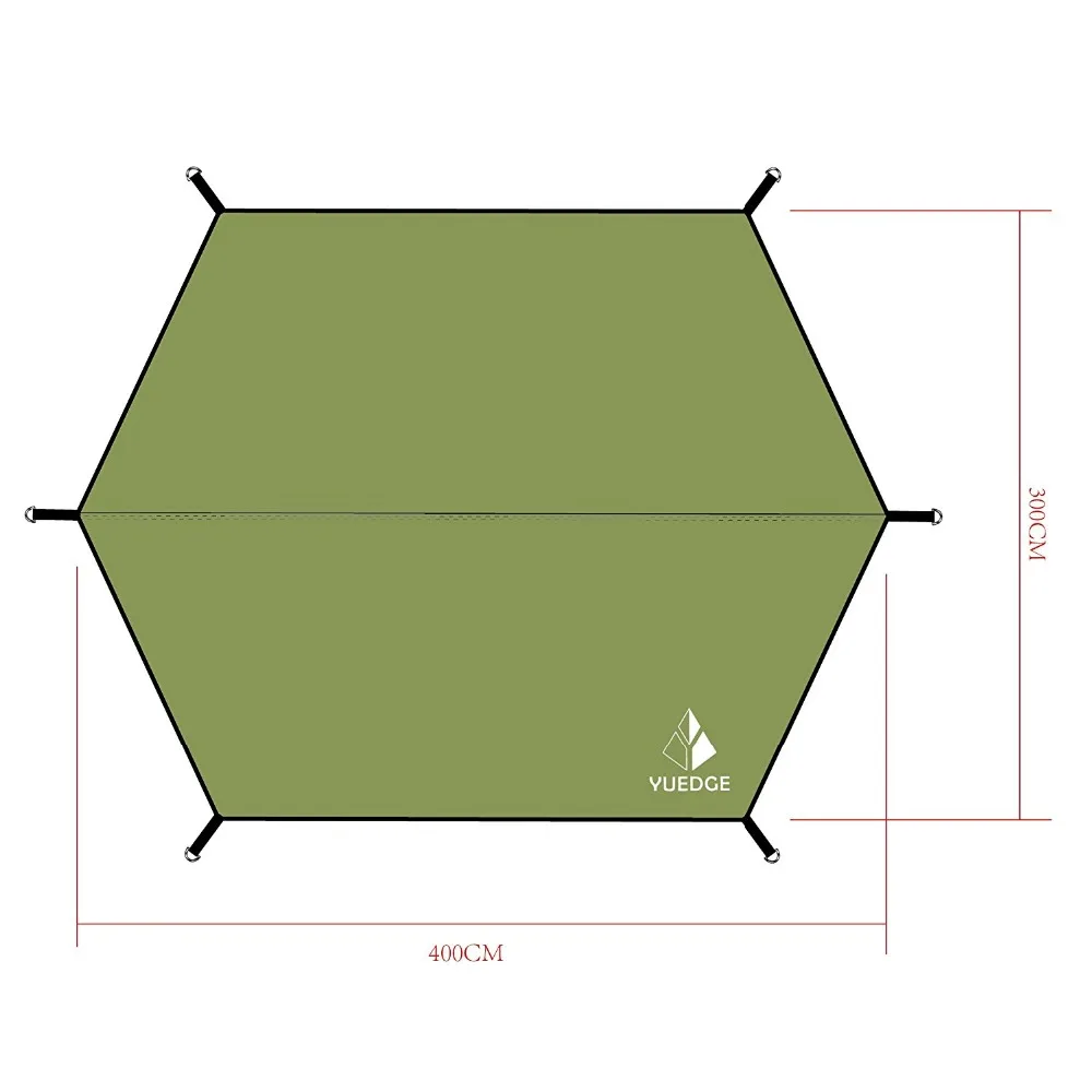 YUEDGE Сверхлегкий брезент Открытый Отдых Выживание солнцезащитный тент зеленое покрытие беседка водонепроницаемый Пляжный Тент