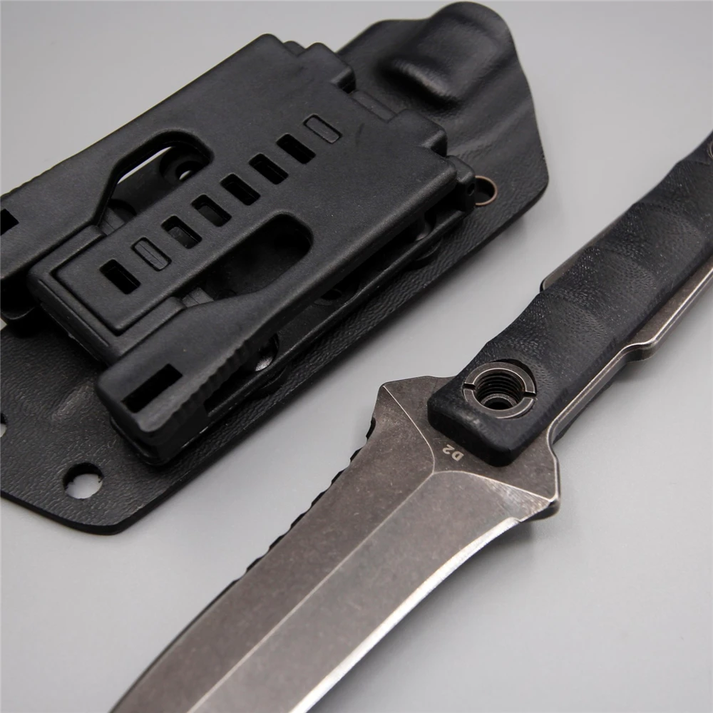D2 fixed blade camping survival diving leggings hunting knife blade tactical double serrated knifes zakmes tools flipper knife