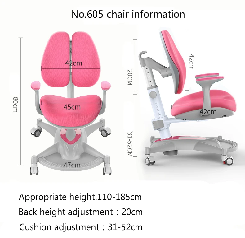 Детский стул(кабинетный), детский корректирующий стул для сидения с подлокотниками и подставкой для ног, студенческий двойной задний письменный стул, скользящий