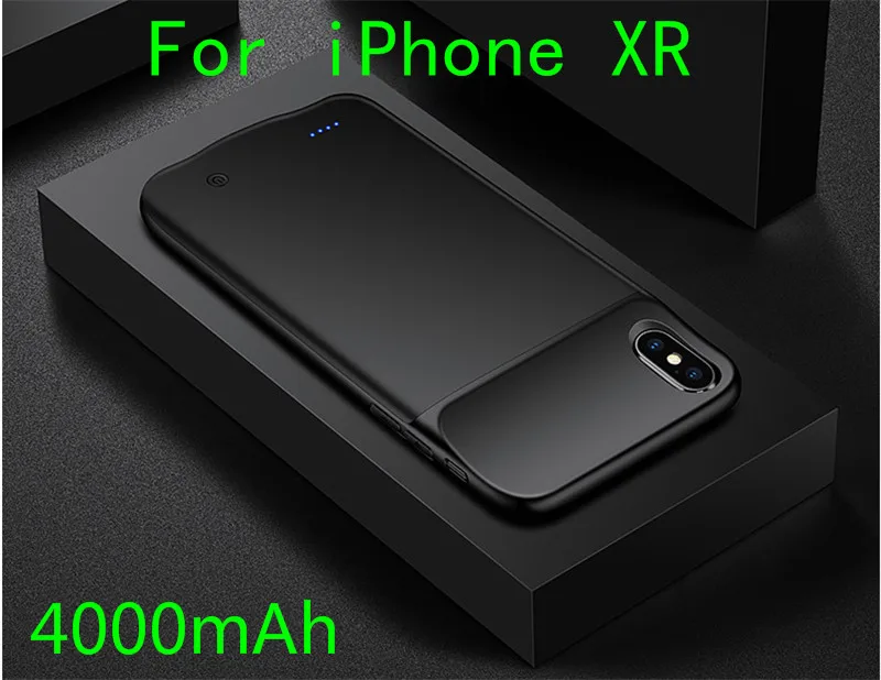 Тонкий Силиконовый противоударный чехол-батарея для iPhone XS Max power Bank, чехол-зарядное устройство для iPhone XR X Xs, задняя крышка для зарядки аккумулятора - Цвет: IXR-Black