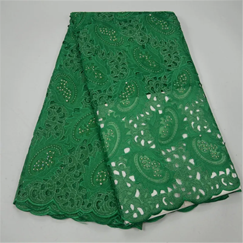 

Teal Green Color Nigeria Big Swiss Voile Lace Embroidered Material With Top Quality Swiss Voile Lace Heavy For Women Dressing 30
