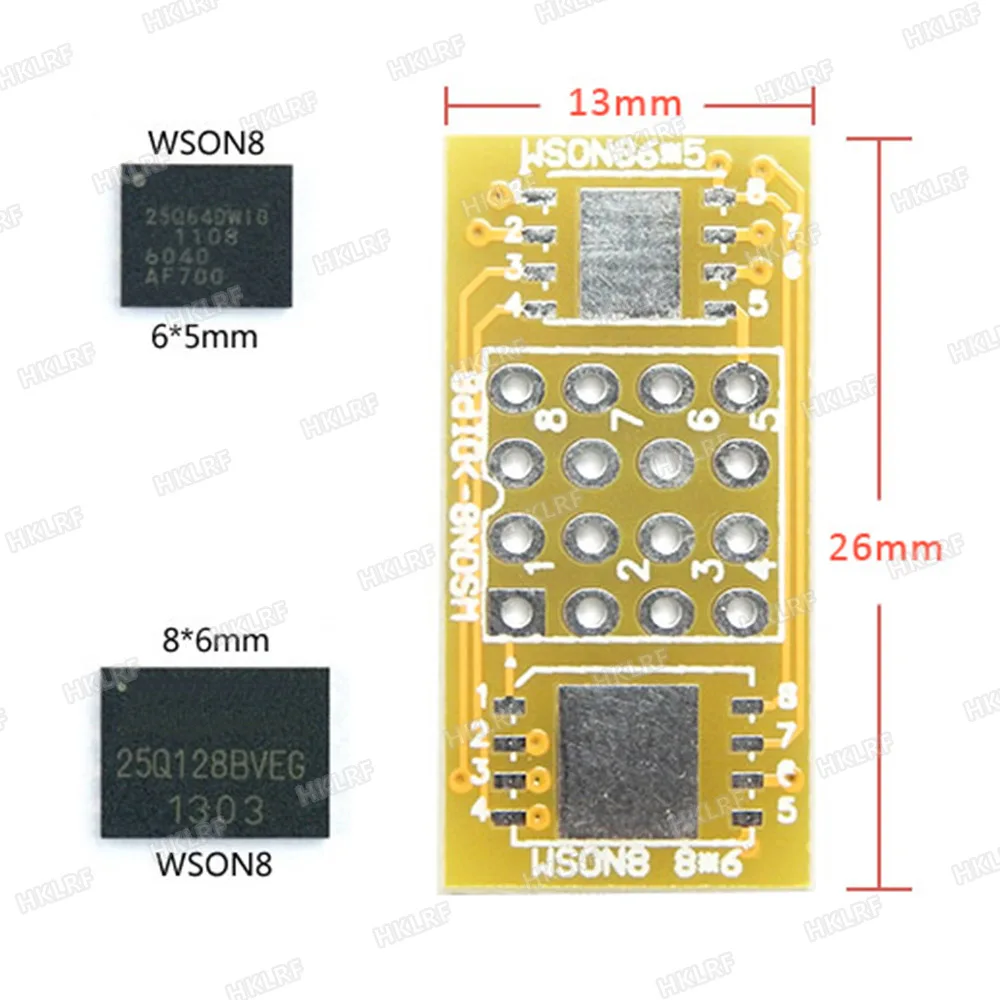 QFN8-DIP8 программист плата адаптера WSON8-DIP8 8*6 мм, 6x5 мм для RT809H RT809F TL866II Pus TL866A TNM5000 XELTEK программист