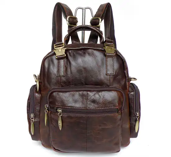 High Quality 100 Genuine Leather Woman Backpacks Fashion Cowhide Leather Backpacks for Lady Solid Real Leather