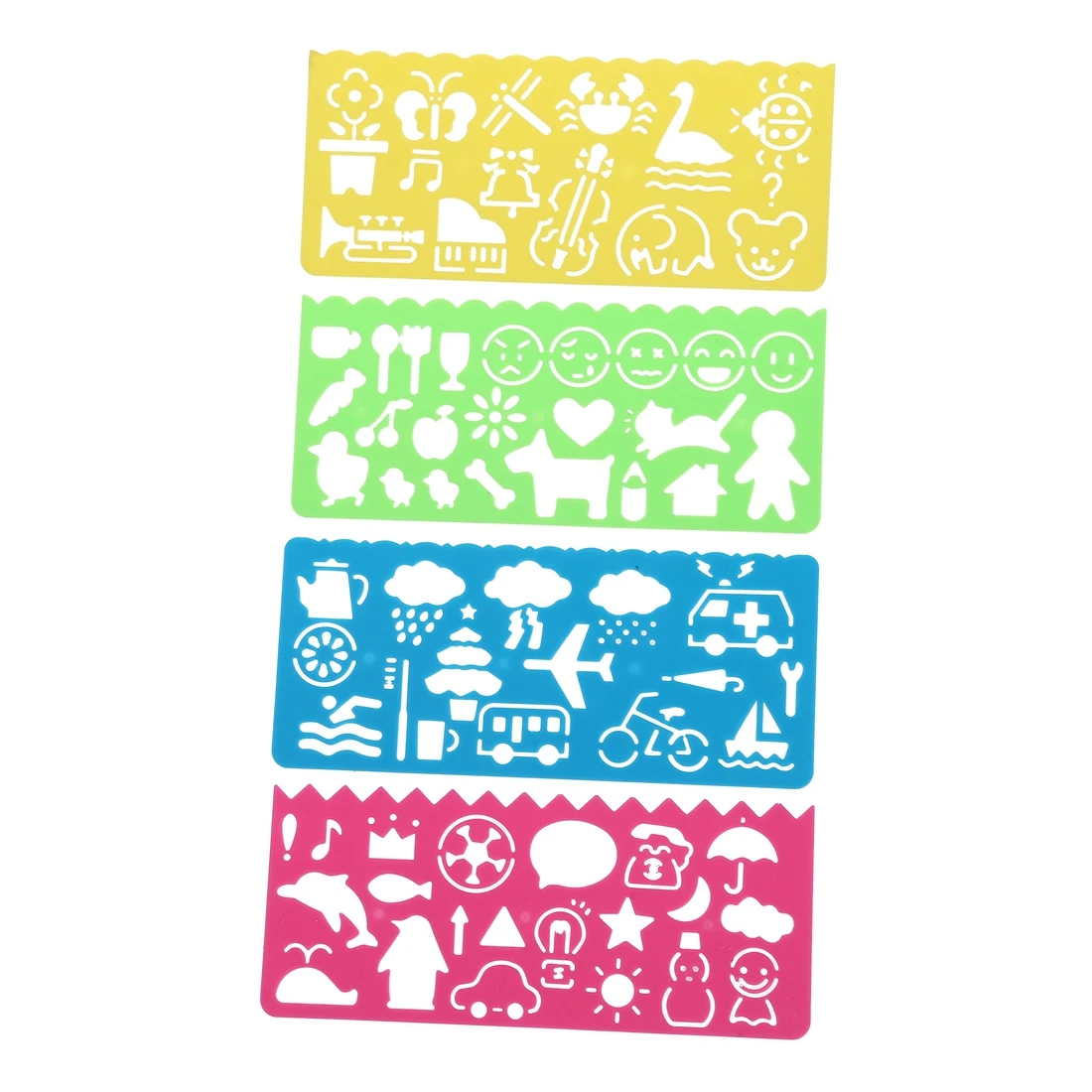 

Stationery Hot 4 Pcs Plastic Templates Drawing Ruler for Students Children