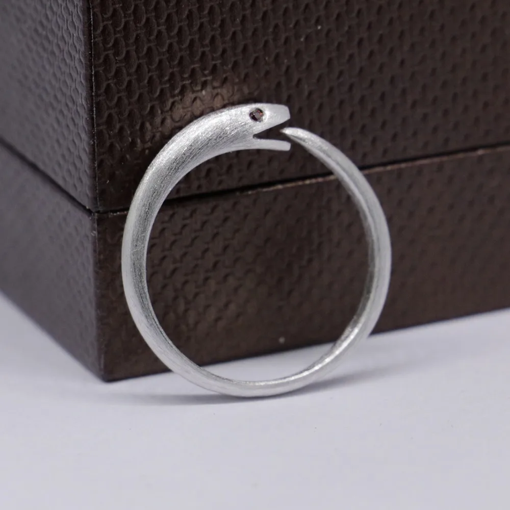 

Wellmade Solid Sterling Silver Snake Ring