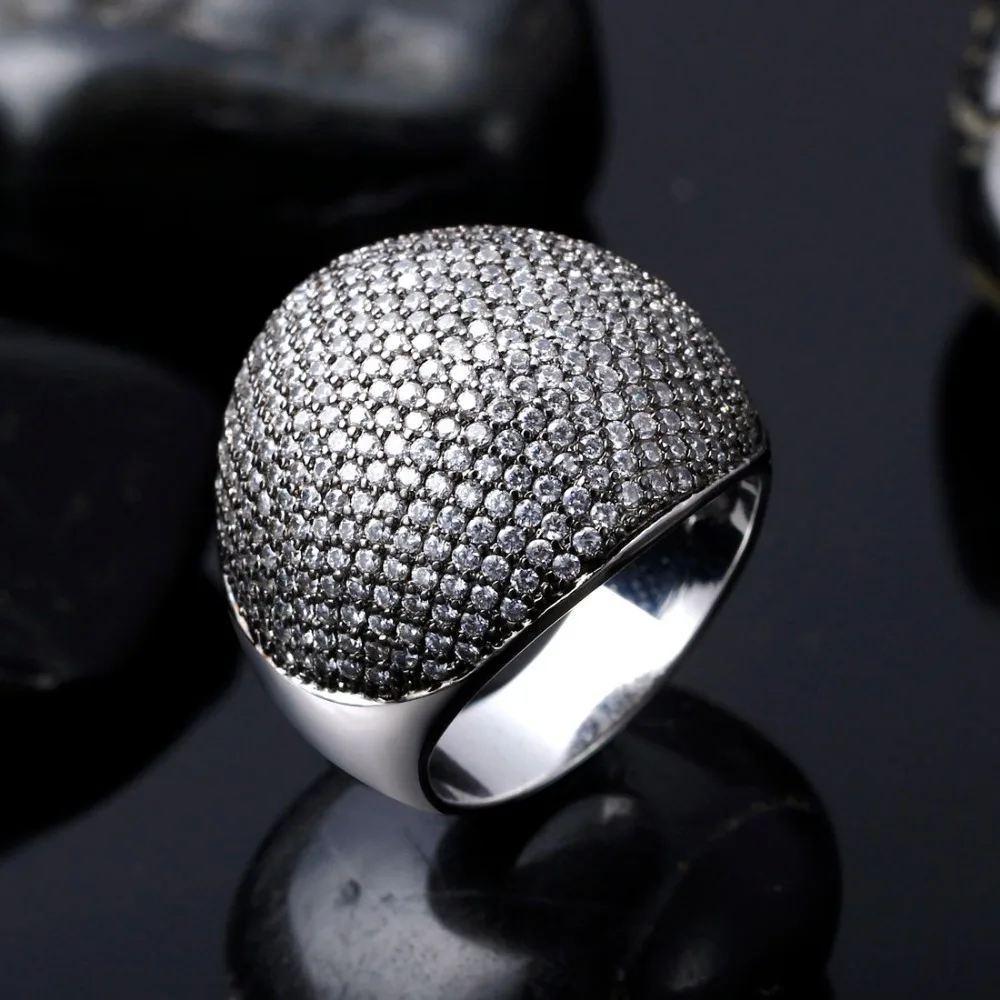 2018 г. Элегантные новые черные и белые кольца перстни Jewelry родия циркония AAA