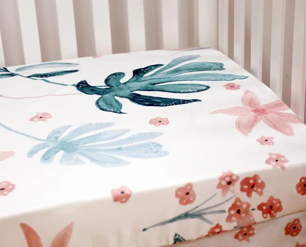 fitted crib sheets girl
