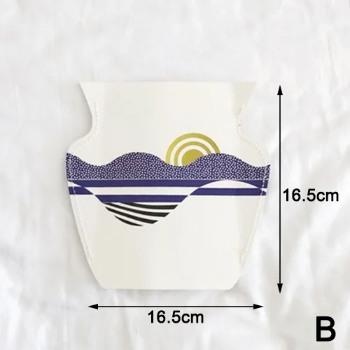 Скандинавский стиль Ins Двусторонняя художественная Цветочная бумажная ваза Европейская бумажная доска растение бонсай Цветочная ваза домашний Свадебный декор Настольная Ваза - Цвет: B