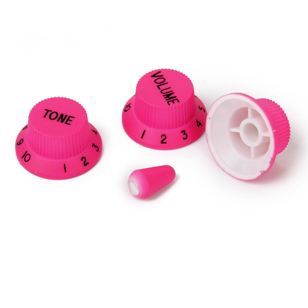 Deep Pink Guitar Pickup Cover and Knobs Switch Tip Set for Electric Guitar Accessory