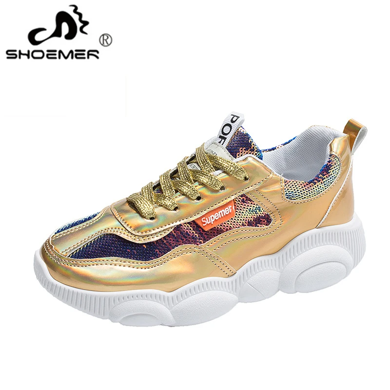 SHOEMER/Новинка 2019 года женские кроссовки на платформе женская повседневная обувь
