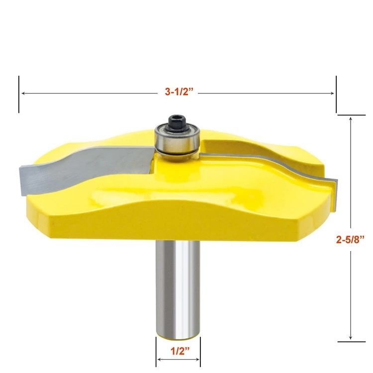 

1pc 1/2" Shank Raised Panel Router Bit - Ogee Door Diameter door knife Woodworking cutter Tenon Cutter for Woodworking Tools