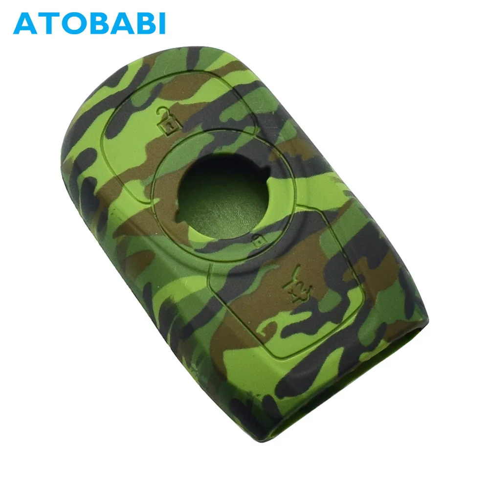 

ATOBABI Car Key Case Camouflage Silicone Smart Remote Fobs Cover 3 Buttons Key Bag Accessories for Opel Astra Mokka Combo Zafira