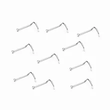 10 шт. маленькие Кристальные кольца для носа u-образной формы из нержавеющей стали, пирсинг для носа, ювелирные изделия, невидимое кольцо для носа для женщин