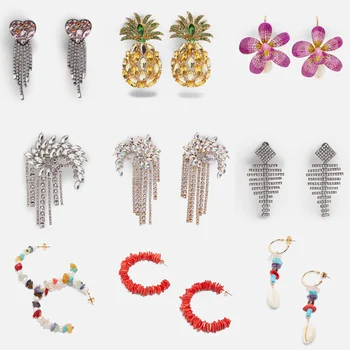 

JUJIA za Design Crystal Drop Earrings For Women Statement Jewelry Rhinestone Bohemian Wedding Party Dangle Earrings