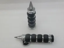 Free Shipping New Chrome 1” 25mm Hand Grips W/ Throttle Boss for Honda CBR Suzuki GSXR Harley Yamaha R1 R6 Kawasaki ZX Ducati