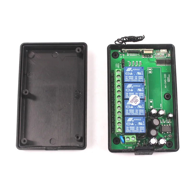 110V 220V 240V 4CH RF Wireless Remote Relay Switch Receiver Security Garage Doors Lamps 85-250V Switch Remote Control (8)