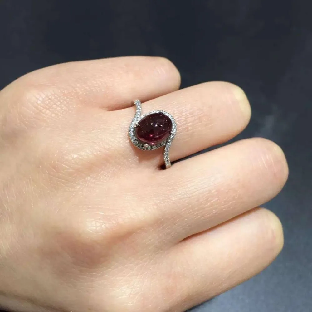 

Anillos Qi Xuan_Trendy Jewelry_Tourmaline Stone Elegant Woman Rings_S925 Solid Sliver Fashion Rings_Manufacturer Directly Sales