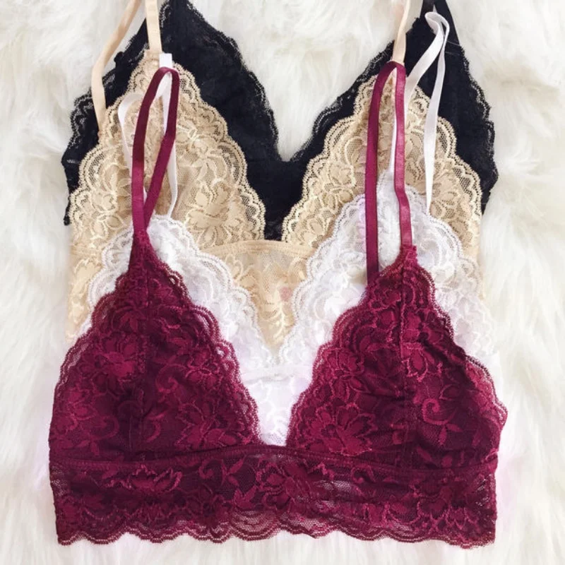 

Transparent lace Sheer women Bralette Wireless Sexy ladies Seamless Cup Bra Bustier Top Bras Brassiere Lingerie Femme