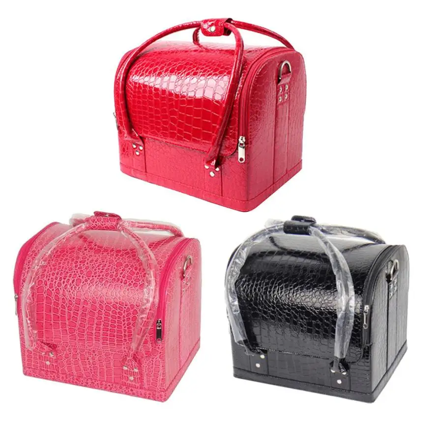

Hot Best Deal Professional Make-up Fashionista Portable Crocodile Pattern Cosmetics Cases Beauty Girl Nov.25