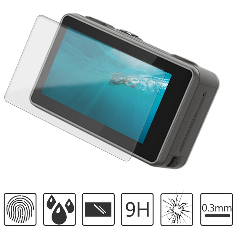 16pcsSet Tempered protective film Battery storage box case lens cover cap Flat arc base Kits For DJI Osmo Action Sports Camera  (13)