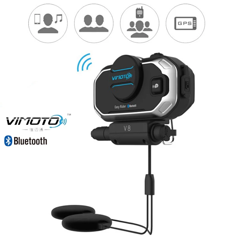 Английская версия Easy Rider vimoto V8 шлем Bluetooth гарнитуры мотоцикл стерео наушники для мобильного телефона и gps 2 способ радио