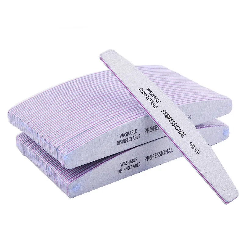 

50PCS Wholesale Grey Nail Art File 100/180 Buffer Nail Art Sanding Files Salon Manicure UV Gel Tip Pedicure Tool Lime a ongle