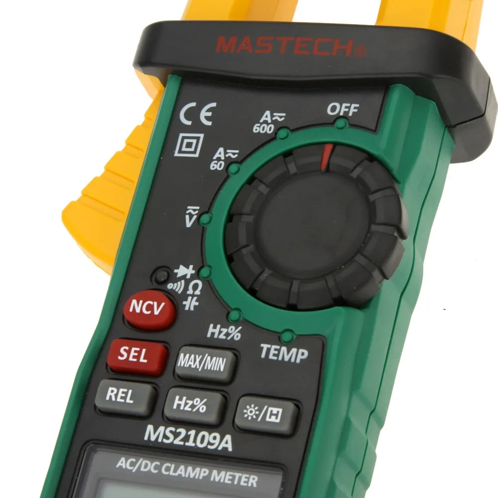 Mastech MS2109A Автоматический диапазон цифровой AC DC токовые клещи мультиметр Гц темп Емкость тестер с NCV детектор