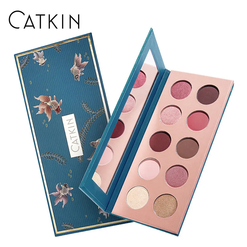 CATKIN Allure, 10 цветов, тени для век, жидкие, макияж, мерцающие тени для век, палитра, матовые, прессованные, блеск, натуральный, Китай, макияж