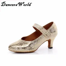 Lady Latin Dancing Shoes 7.5cm High Heel 3Color Satin Soft Sole Shoe Females Adult Chacha Rumba Sandale Femme Ballroom Shoe 1125