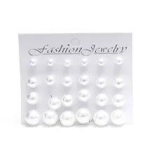 Sunshine fashion White pearl font b earrings b font 6mm 8mm 10mm 12mm Mix Size 1