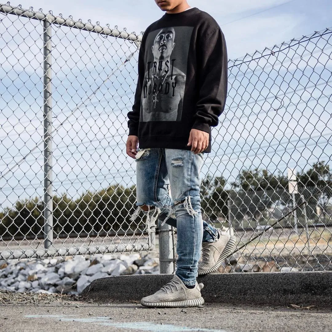 Рекоммендуемый Марка NEW FASHION Hi Street Винтаж хлопковые джинсы Индиго c молнией, ремешком на лодыжке, скинни рваные байкерские джинсы