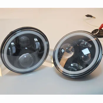

For 97-15 Jeeps Wrangler LED Headlights with Angel eyes 7'' Round LED Headlamp for Wrangler JK Hummer LandRover