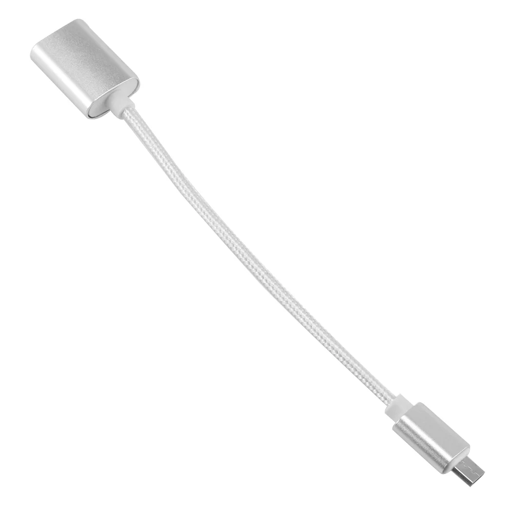 OTG Micro USB OTG кабель адаптер для samsung Galaxy Xiaomi huawei OTG мобильный андроид планшет 90 градусов мобильный телефон кабели - Цвет: silver