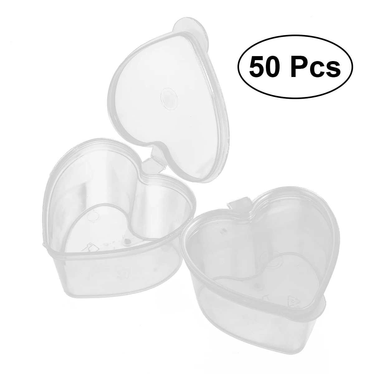 50 PCS 50ML PP Plastic Transparent Heart Shaped Spice Storage Leak
