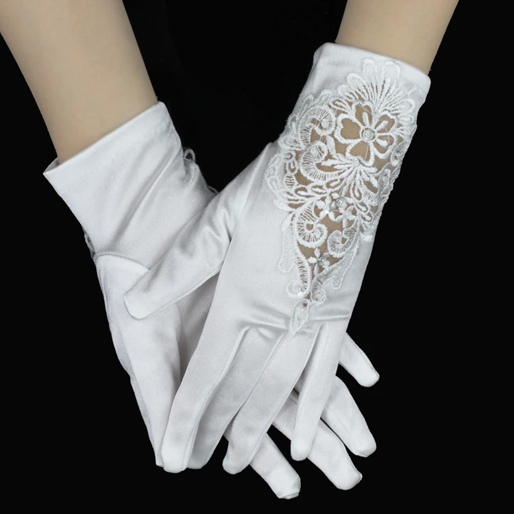ZUOYITING новые дешевые в наличии белые Полусапоги со стразами невесты с пальцев кружева свадебные перчатки свадебные Accessories24