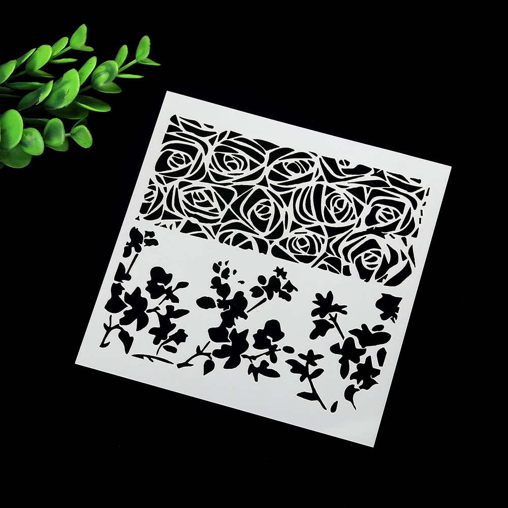 

RoseFlowers New Drawing Layering Painting Template Stamps for DIY Scrapbooking Photo Album Cards Decorative Embossing DIY Crafts