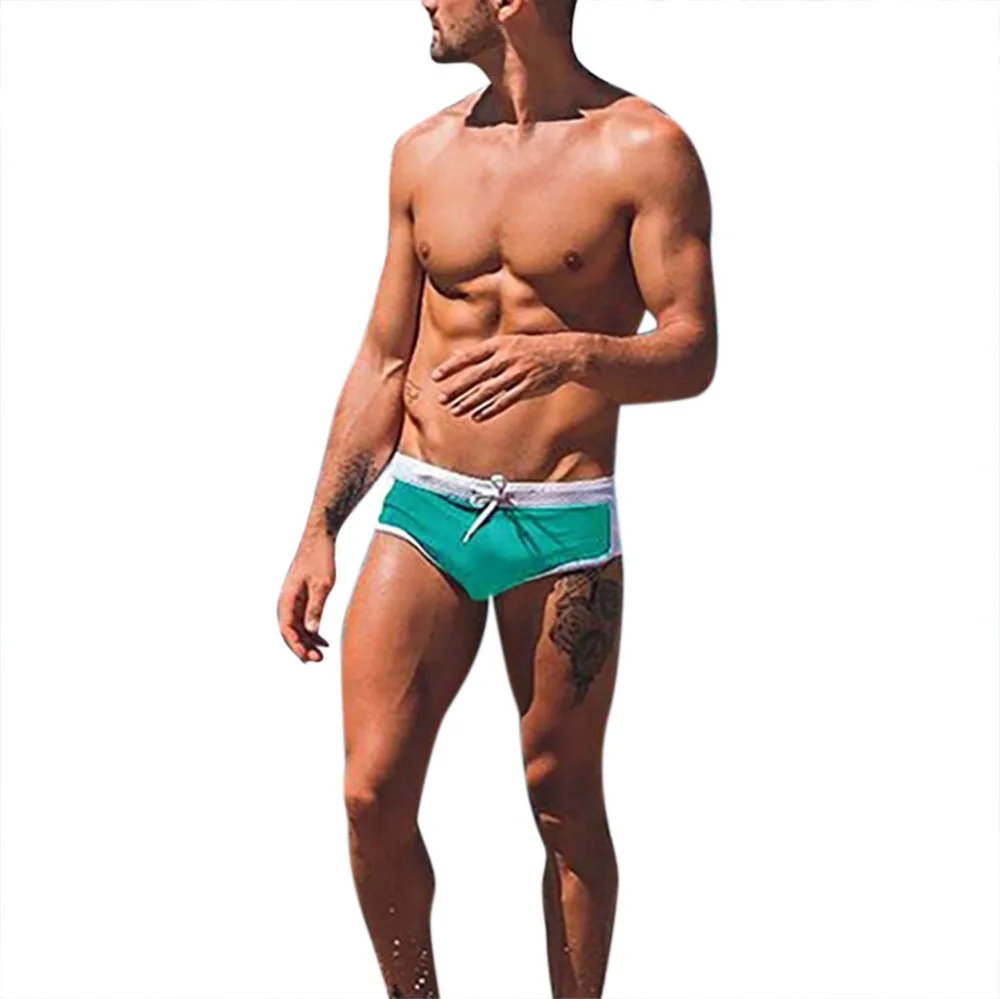 2019 men's beach sexy briefs summer seaside swimming trunks comfortable casual briefs sexy summer shorts men quick-drying 40J17 (2)