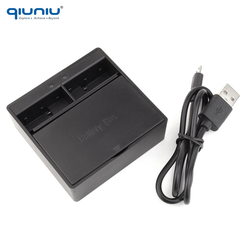 QIUNIU для GoPro аксессуары двойной USB слот зарядное устройство AHDBT-501 зарядная док-станция с зарядным устройством для GoPro Hero5 6 черный