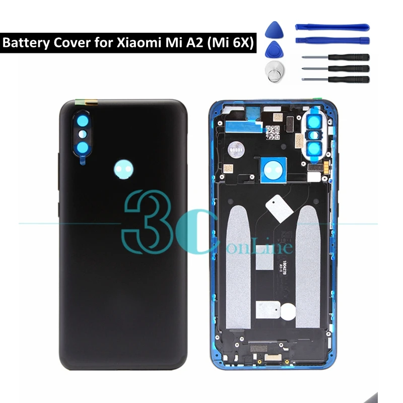 Задняя крышка для аккумулятора Xiaomi Mi A2 корпус двери 6X металлический чехол задней