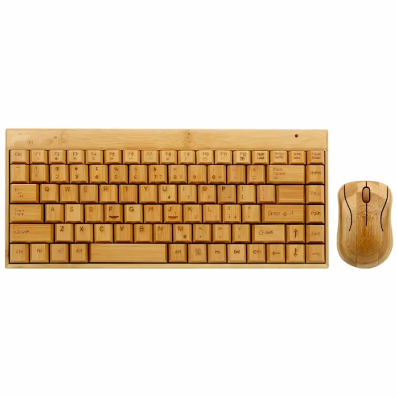 Conjunto de Combinação sem Fio do Rato do Teclado de Bambu para o Computador Naturais do Natal da Novidade do Teclado dos Ratos para Computador Portátil Escritório Usb Plug And Play Presentes o b - Imagem 2