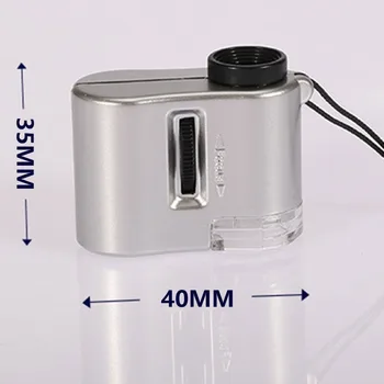 

1pcs Brand New Mini Lens 60X Pocket Magnifier Microscope With LED Light Jewelry Jeweler Loupe Currency Dectector