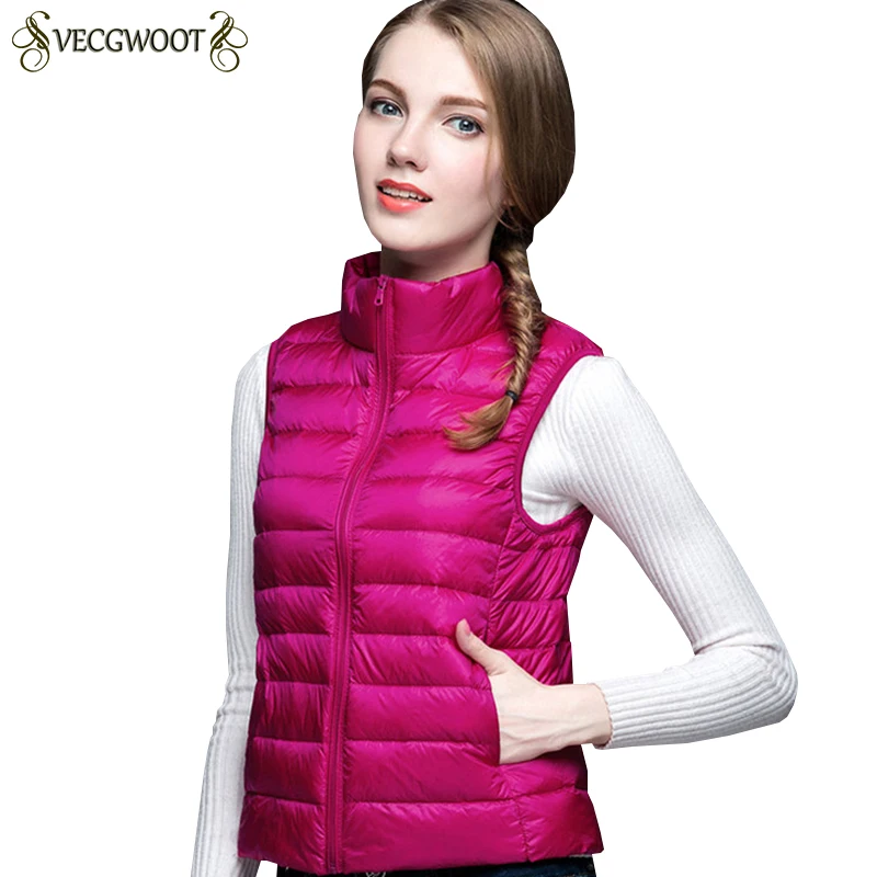 New Autumn Winter Light Thin Warm Cotton vest Women Fashion Solid color
